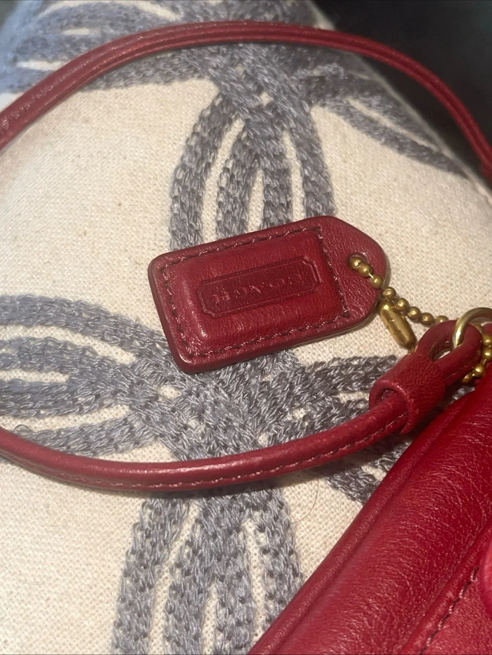 Coach Burgundy Leather Wristlet Clutch with Turn-Lock